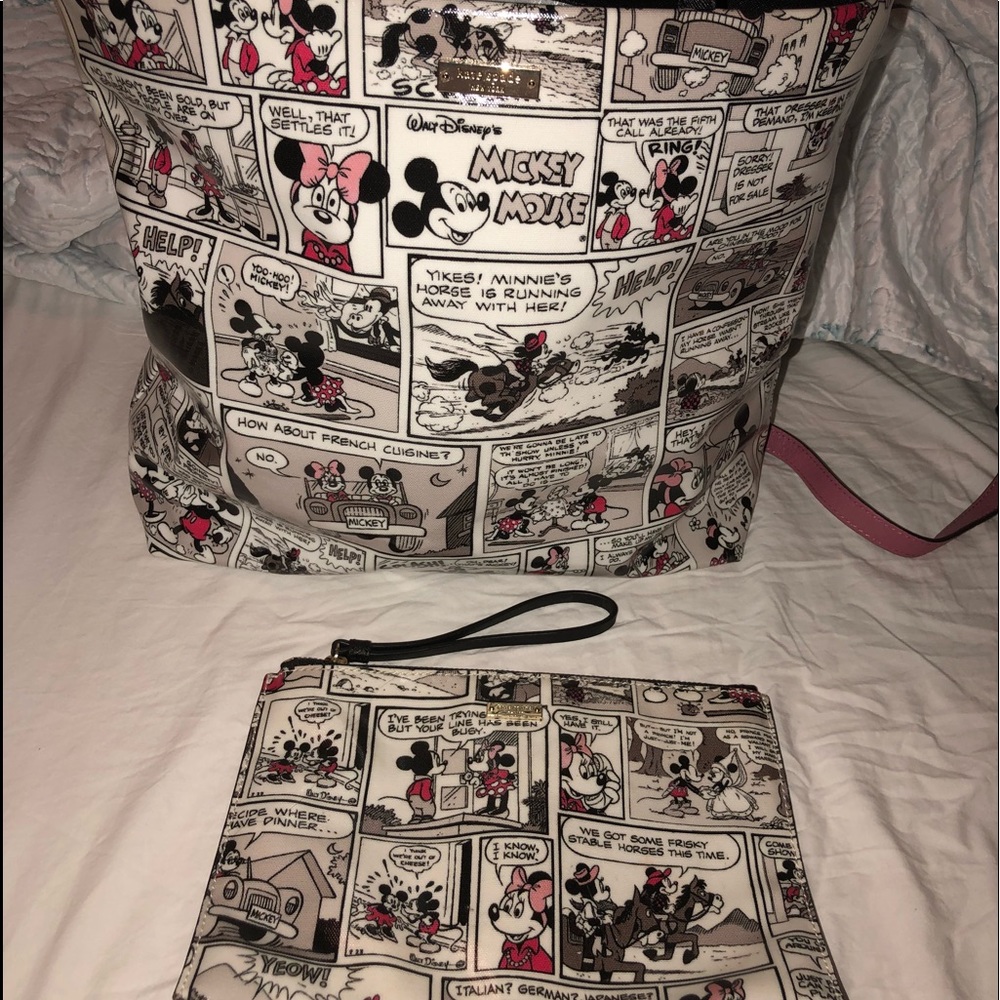 Kate Spade Minnie Mouse Comic Tote with wistlet